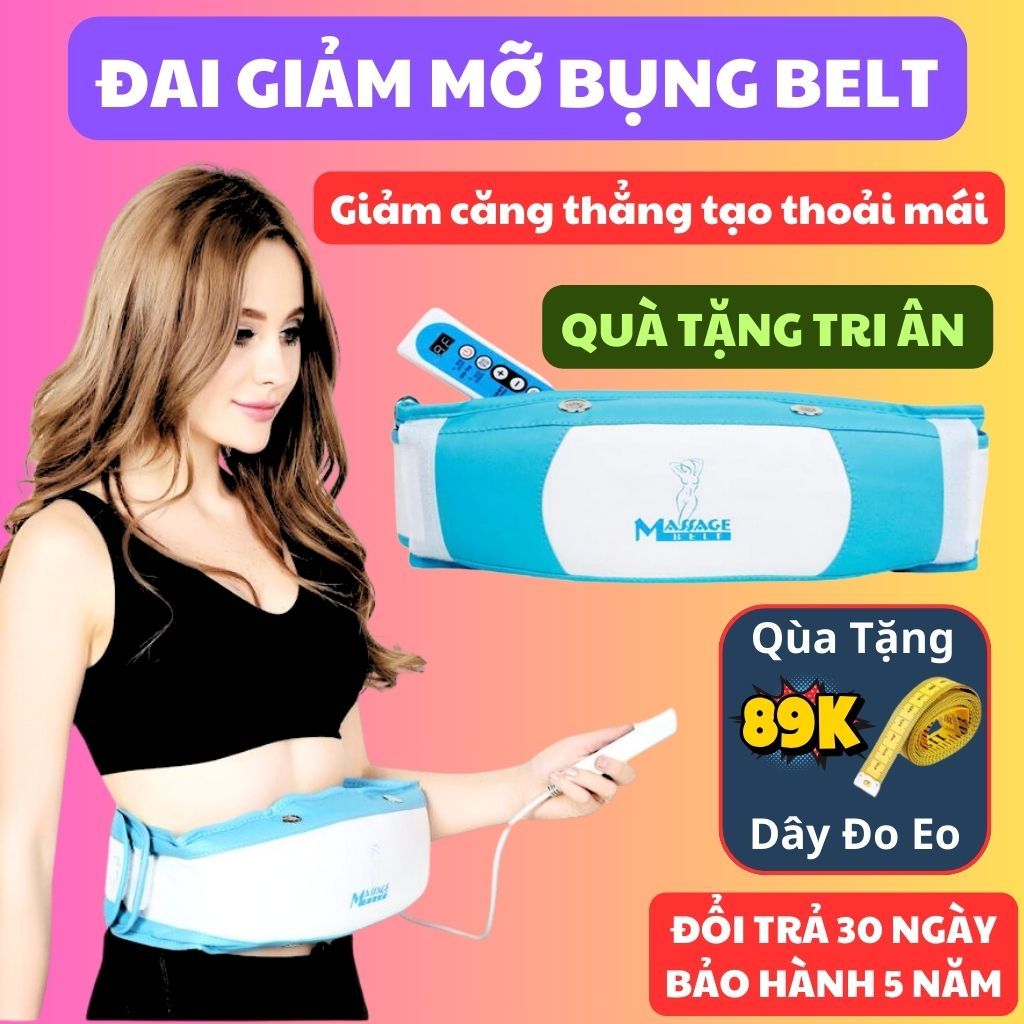 [Quà tặng 20/10] Đai massage giảm mỡ bụng, tính năng hiện đại, Máy massage, rung giảm đau bụng kinh
