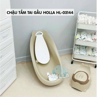 Chậu tắm/Thau tắm/Bồn tắm cho bé sơ sinh Holla 88cm kèm ghế tắm, có xả nước & giác hút cố định – Nhựa an toàn