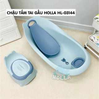 Chậu tắm/Thau tắm/Bồn tắm cho bé sơ sinh Holla 88cm kèm ghế tắm, có xả nước & giác hút cố định – Nhựa an toàn
