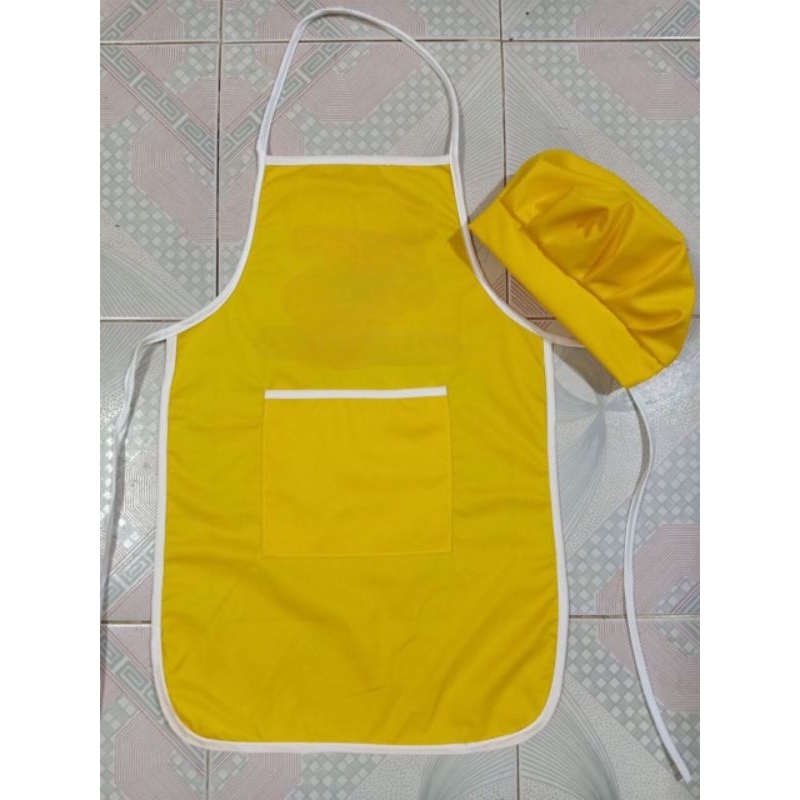 Bộ tạp dề + mũ size tiểu học , cấp 2