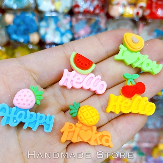Charm chữ hoa quả (3 chiếc)