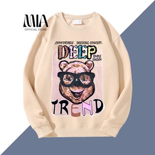Áo nỉ, áo Sweater unisex nam nữ, chất cotton dày dặn in hình gấu cười TREND