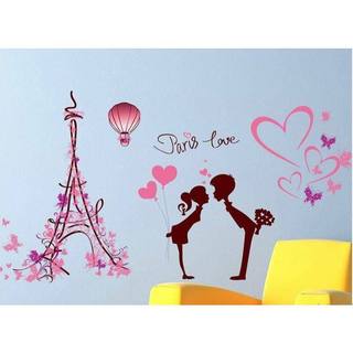 Decal dán tường Paris tình yêu