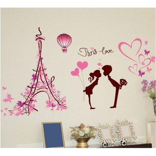 Decal dán tường Paris tình yêu