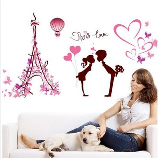 Decal dán tường Paris tình yêu