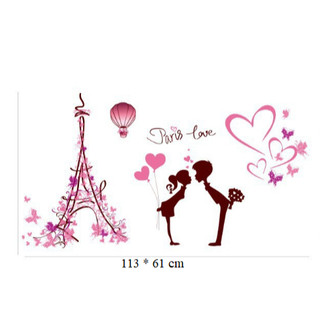 Decal dán tường Paris tình yêu