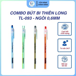 Combo 20 Bút bi Thiên Long TL-093 - Bút bi nến viết ngòi 0,6mm Thiết Kế Hiện Đại Nhỏ Gọn