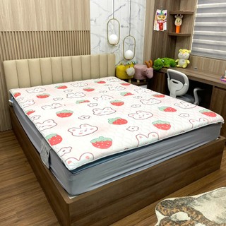 Đệm Topper Lụa Satin Cao Cấp, Lựa Chọn Họa Tiết, Màu Sắc
