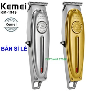 Tông đơ bấm viền Kemei KM 1949 vỏ nhôm nguyên khối pin LITHIUM 1400mah Hàng nhập chính hãng