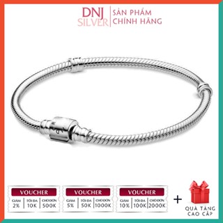 Vòng tay bạc 925 cao cấp - Mẫu vòng Moments Barrel Clasp Snake Chain, có thể mix thêm hạt charm vào vòng theo ý thích