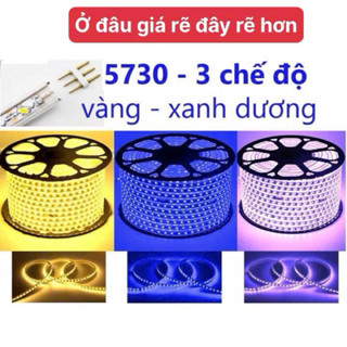 Đèn LED Dây 5730 đổi màu 3 chế độ vàng-dương, trắng-vàng chuyên dùng trang trí hắt trần thạch cao