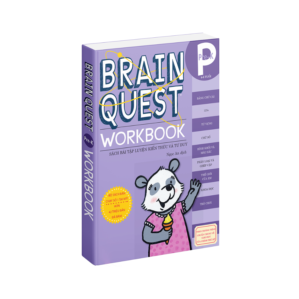 Sách Braint Quest Workbook Pre K Sách phát triển tư duy cho trẻ 4 - 5 tuổi Bìa mềm - Á Châu Books