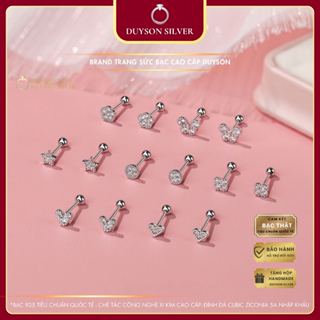 Khuyên tai bạc Ý 925 Duyson Silver chốt vặn bông tai nữ đính đá nhỏ dễ thương  Giá bán  1 chiếc  KCBX15 
