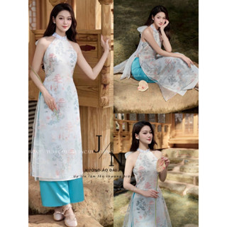 Áo Dài Yếm Phong Cảnh Cách Tân HOT 2025- Mẫu Áo Dài Chụp Sen Lễ Hội Tết 2025