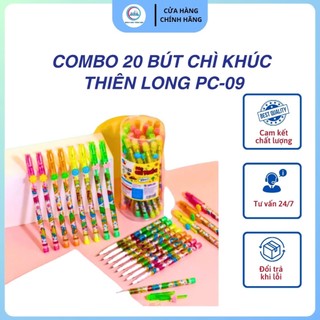  Combo 20 Bút chì khúc Thiên Long PC-09 - Bút chì đốt cho bé Thiết Kế Hiện Đại Nhỏ Gọn 