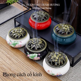 Lư xông trầm Mộc Đàn Linh Hương, lư xông trầm hương, lư dày dặn nhiều mẫu giá rẻ tặng nhang nón chất lượng cao