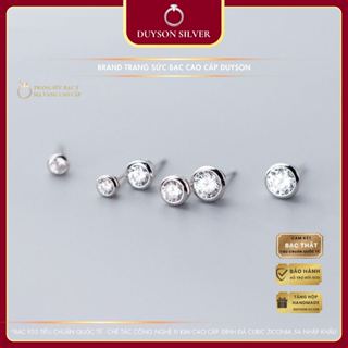 Khuyên tai bạc nụ đá ổ tròn nam nữ Duyson Silver, Bông tai bạc Ý 925  (Giá bán/1 chiếc) KNXK23
