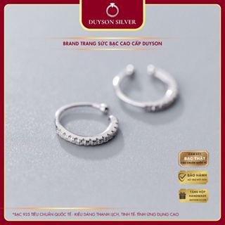 Khuyên tai bạc nữ kẹp vành Earcuff vòng tròn đính đá, Bông tai bạc nữ Ear Cuff DUYSON SILVER( GIÁ BÁN/1 CHIẾC) [KKV1]