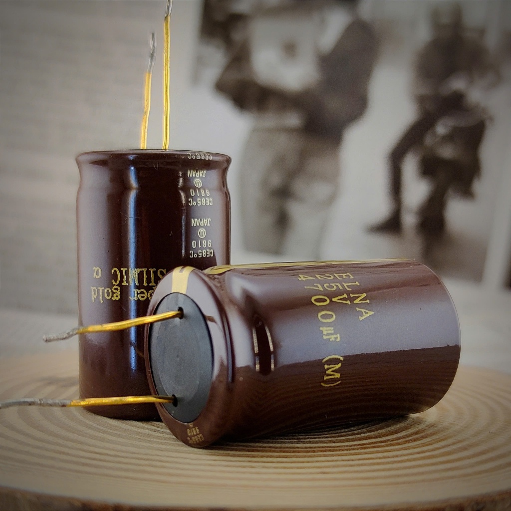 Elna Silmic α Super gold 4700uf 25V (Japan) Tháo Amply