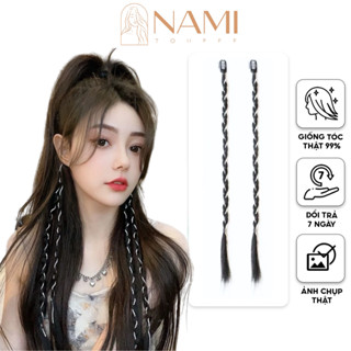 Tóc Giả Tết Thắt Bím Nhỏ Dài Đính Đá Lấp Lánh Dạng Kẹp Mái Xinh Xắn Cho Nữ 61