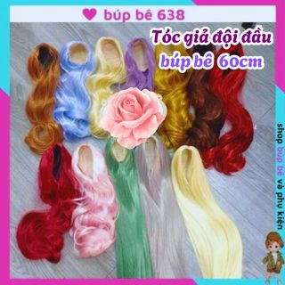 Tóc Giả Đội Đầu Cho Búp Bê BJD 1/3 (Dạng Chun Dài 48cm )vòng đầu 22-24cm