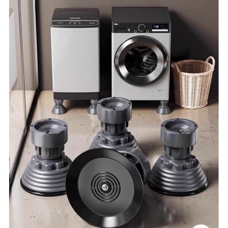 Bộ 4 Chân Chống Rung Máy Giặt Cao Cấp, Tăng Chỉnh Chiều Cao Dễ Dàng Vệ Sinh, Kê Máy Giặt, Tủ Lạnh Tiện Lợi