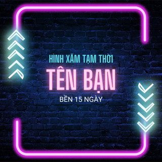  Hình xăm TÊN BẠN - hình xăm tên theo yêu cầu- hình xăm chữ và số KHÔNG DẤU dán tạm thời bền 2 tuần Hethia 