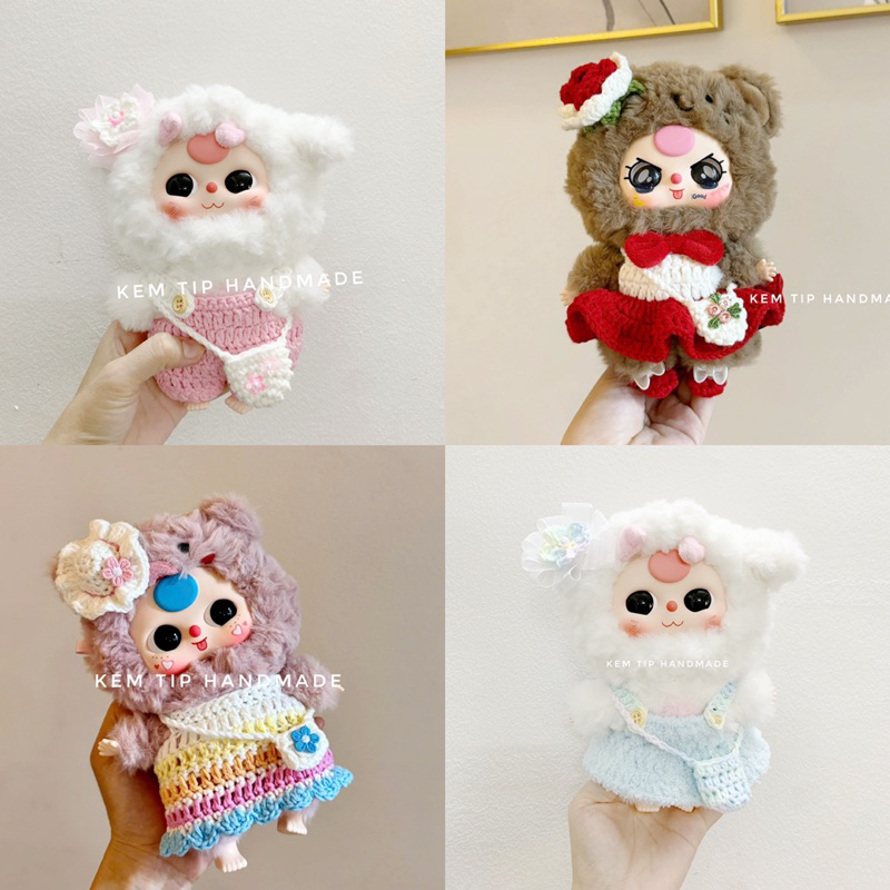 Quần áo thời trang búp bê cho thỏ trở về baby three v3, mini, baoao babythree lili thỏ thị trấn móc 