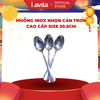 Muỗng inox nhọn cán trơn dày sáng bóng cao cấp size 20.5cm