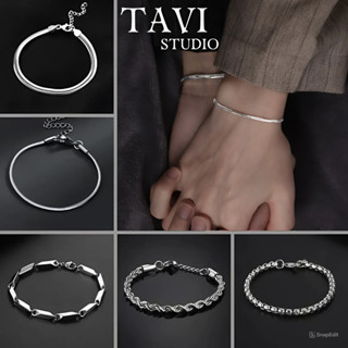 Vòng Tay Nam Nữ Lắc Tay Cặp Đôi Mạ Bạc 925 Thiết Kế Nhiều Kiểu Dáng Unisex Thời Trang Hàn Quốc Đơn Giản - Combo Vòng Tay