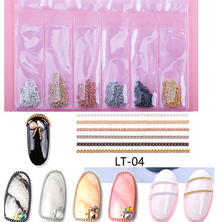 Khay xích trang trí móng 6 màu cơ bản nhất tạo vô số mẫu nail đẹp