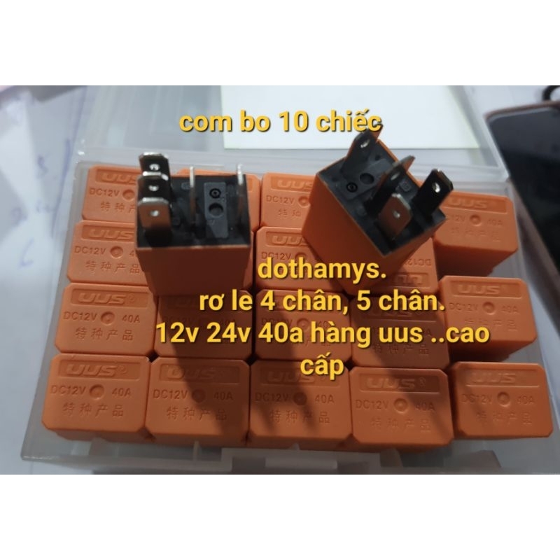 com bo 10 rơ le  5 chân ,4 chân 40a ( BÉ MÀU CAM XỊN UUS)