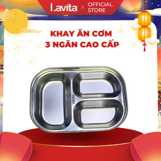 Khay cơm inox 3 ngăn sâu lòng giá rẻ (17X25CM)