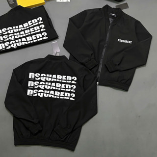 Áo Khoác Gió D.S.Q 3 lớp và 2 lớp Bản Họa Tiết Phối Chữ Sọc Lưng_Áo Gió Bomber Chất Vải Gió Tàu Hai Lớp Dày Dặn B4