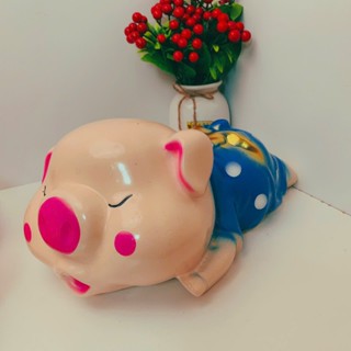 Heo đất lợn đất tiết kiệm Heo nằm ngủ siêu xinh size to,ống tiết kiệm quà tặng trang trí decor LĐ39