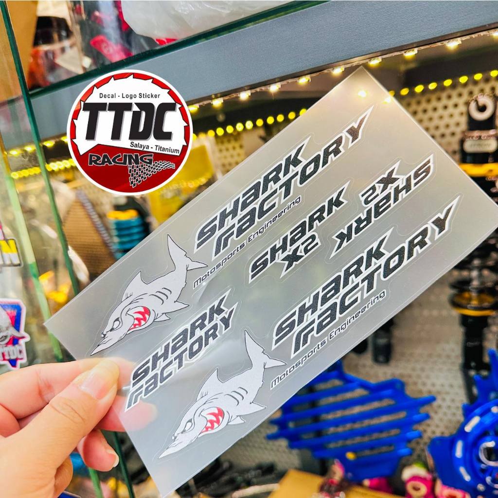 Tem sticker uv Shark factory x2 công nghệ mực nổi usa dán nổi bật trên mọi nền màu ✌🏻🚗