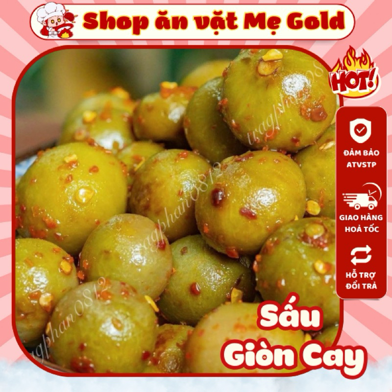 Ô mai sấu giòn cay chua ngọt, sấu giòn ngâm muối ớt (500g)