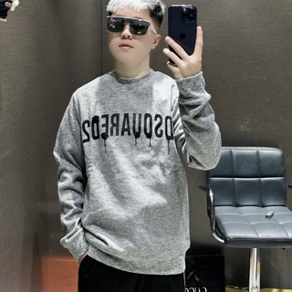 Áo Nỉ DSQ Xám Tiêu In Chữ Ngang Ngực Chất Đẹp Form Vừa Đủ Size Nam Nữ Cao Cấp Giáng Chuẩn Hàng Hot Trend  New 2024