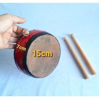 Trống gỗ da trâu 2 mặt tặng 2 dùi