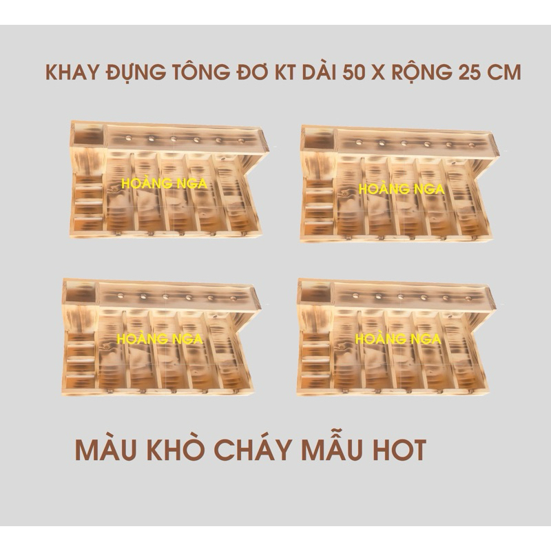 Khay gỗ đựng tông đơ [ 5 ngăn mẫu mới ]