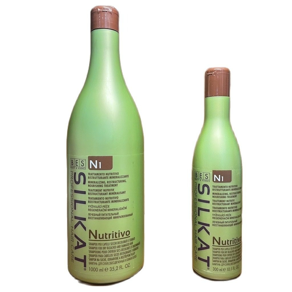 Dầu gội dành cho tóc khô, phai màu, hỏng Bes Hergen Silkat N1 Nutritivo Shampoo 1000ml