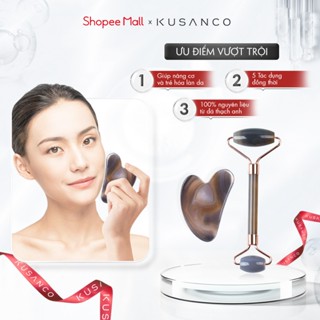 Bộ Đá Gua Sha Agate & Thanh Lăn Massage Mặt KUSANCO, Giúp Nâng Cơ Trẻ Hóa Làn Da