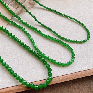 Chuỗi Vòng Cổ Hạt Đá Mã Não Màu Xanh Bích Trơn 4mm 6mm 8mm - Charm Phụ Kiện Thời Trang Phong Thủy đeo tay Nam Nữ may mắn