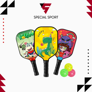 Vợt pickleball trẻ em, người lớn chơi bóng nhẹ bền, tay cầm gỗ chống trơn trượt, tặng kèm 1 bóng pickle ball