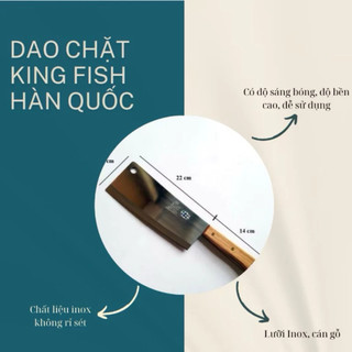 TALA Dao Chặt Xương Hàn Quốc Kinh Fish Có Cán Gỗ Cao Cấp, Cực Chắc, Siêu Bền
