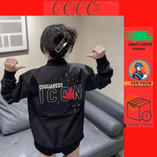 Áo Khoác Gió Nam Nữ Unisex In Chữ DSQUARED2 Icon Siêu Đẹp Form Rộng Chất Gió 2 Lớp Style Fashion Dành Cho Giới Trẻ