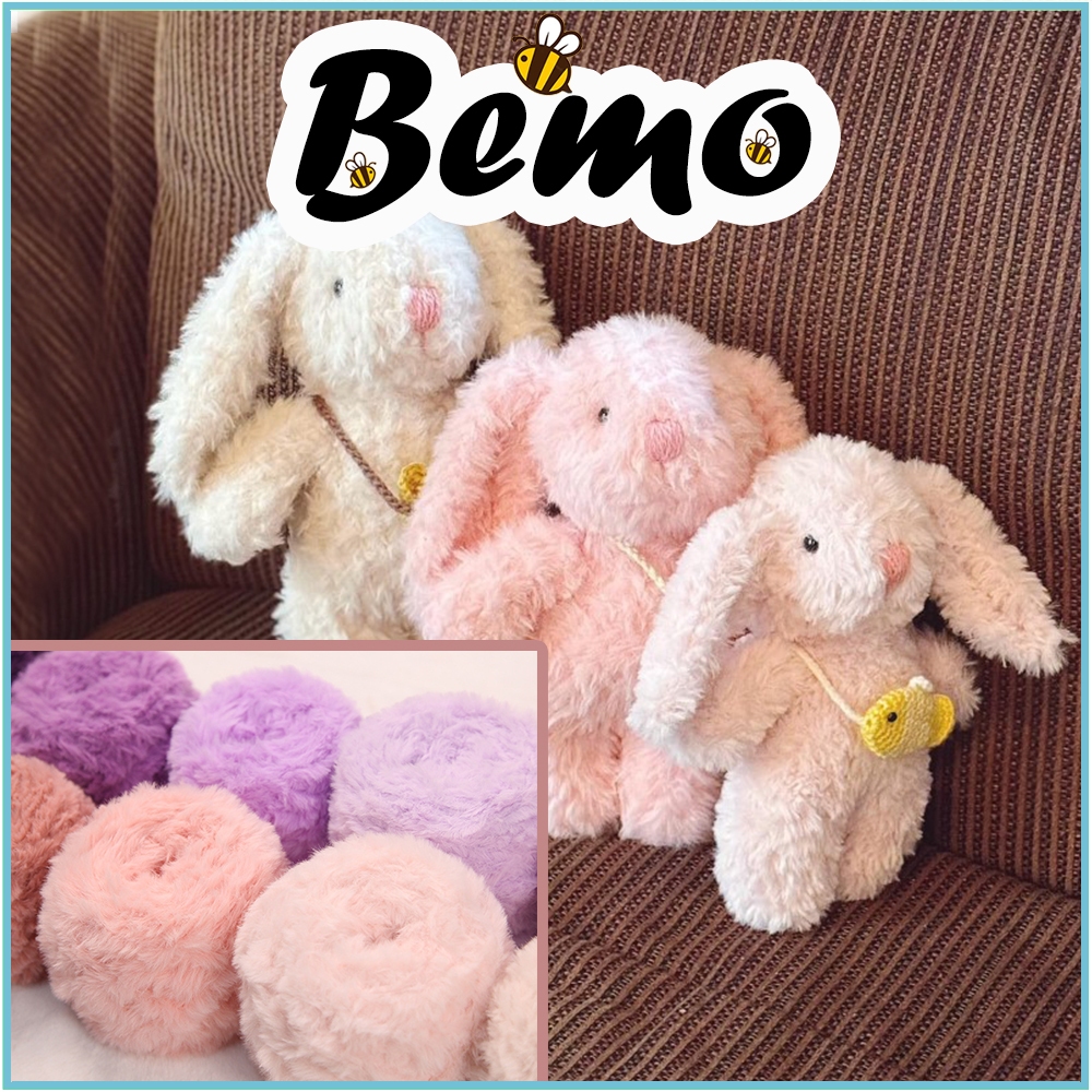  Len Lông Thỏ Cuộn 100g Len Móc BabyThree Len Lông Chồn Mềm Mịn Làm Jellycat Túi Xách Thú Bông 