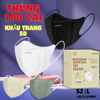 Sỉ thùng 100 chiếc khẩu trang 5D người lớn DENTAL MASK chính hãng cao cấp dày dặn chống tia UV
