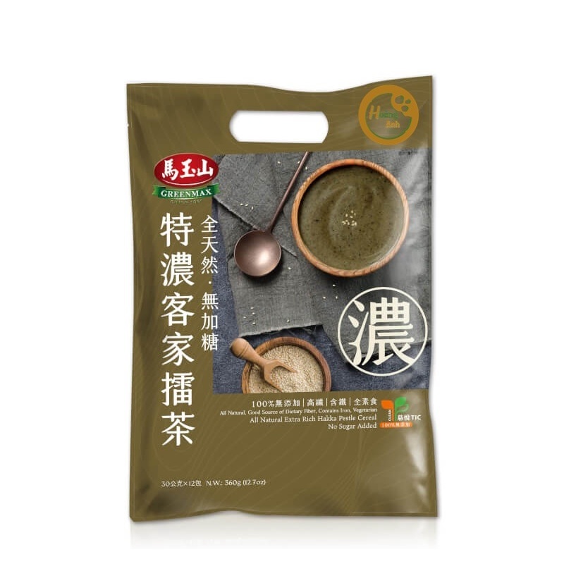 Ngũ cốc Greenmax Đài Loan Hakka Lei Cha hoàn toàn tự nhiên không đường bịch 12 gói
