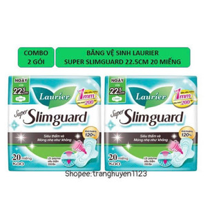  COMBO 2 GÓI BĂNG VỆ SINH LAURIER SIÊU MỎNG SUPER SLIMGUARD 22.5CM 20 MIẾNG 